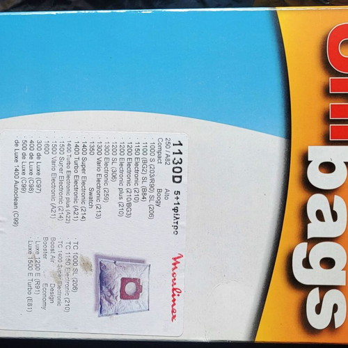 Unibags 1130D vacuum cleaner bags 5 pcs compatible with Swirl Moulinex