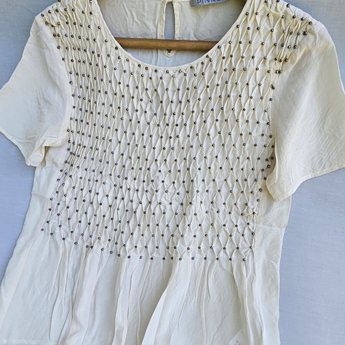 Pinko 100% silk blouse size S, beige
