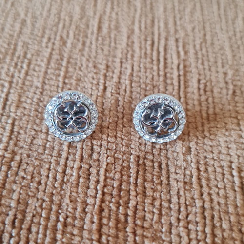 Guess stainless steel earrings, silver