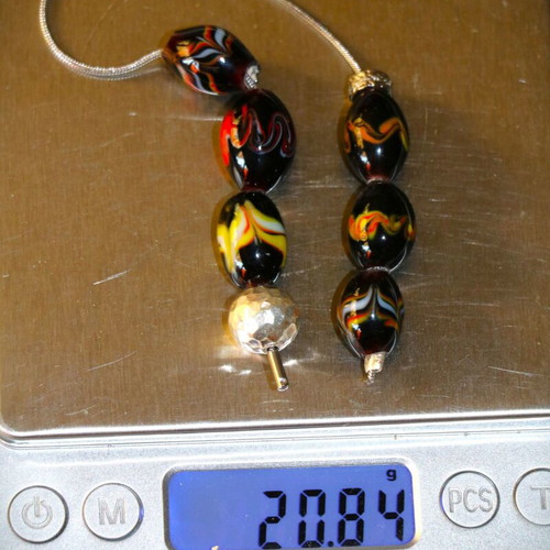 Begleri Murano crystal beads, sterling silver 925, handmade, INDICO JEWELLS