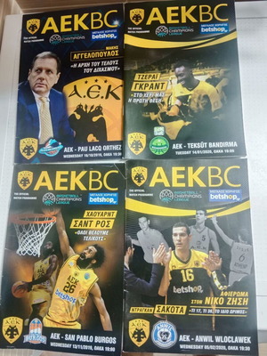AEK Basketball Programs 2019 - 2020 Basketball Champions League like new