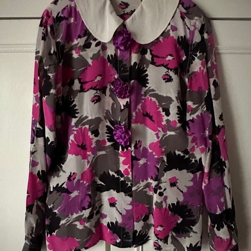 Women's 100% silk shirt M used, multicolor
