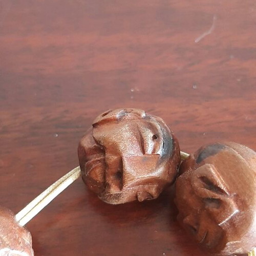 Worry beads used, handmade wooden with 19 carved beads