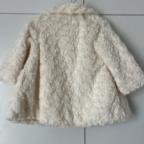 Fur coat used, thin cream for 12-month-old child