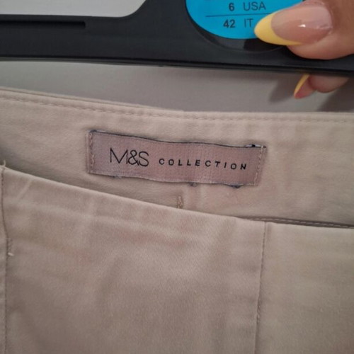 M&S Collection women's beige straight-leg pants