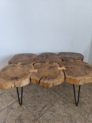 Solid coffee table used, 60x90 cm