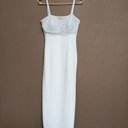 Maxi dress pastel turquoise with lace size M like new