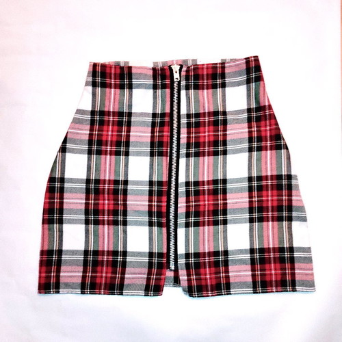 Tartan plaid skirt with zipper like new, size XS, BEST Reworked