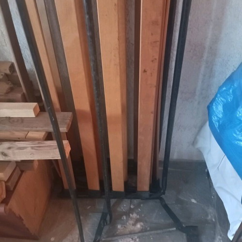 Metal semi-double bed and corner wooden sofa like new