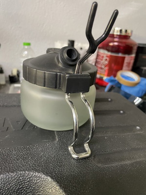 Airbrush Cleaner like new with glass bottom and spare parts