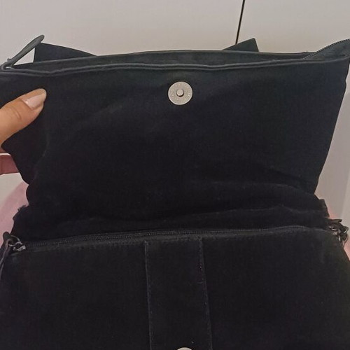 Tally shoulder bag used, black with bow detail