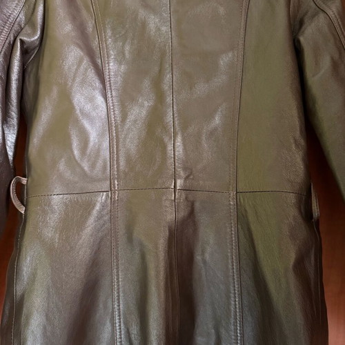 Vintage leather brown 3/4 coat used Giorgio Valentino, size S
