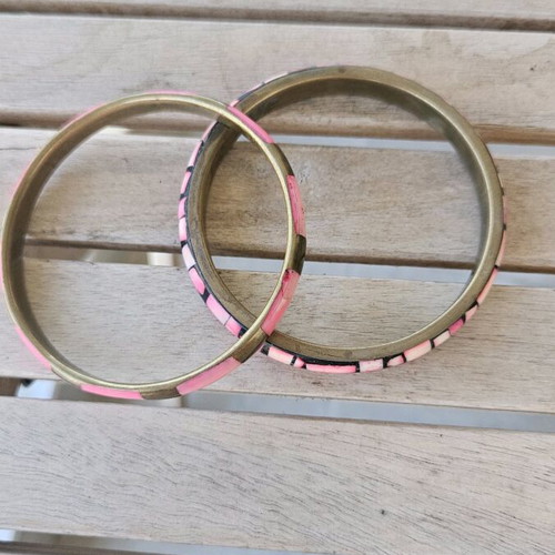 Metal bracelets used, hard, pink