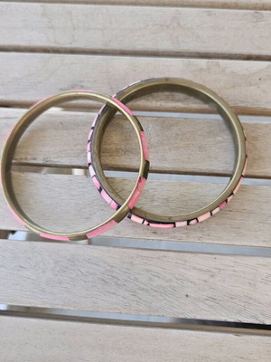 Metal bracelets used, hard, pink