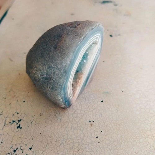 Agate used with blue and turquoise crystals 250 grams