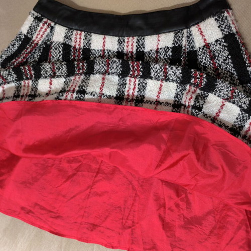Y-CLU' Top for Kids Teen Skirt new, plaid with leather detail