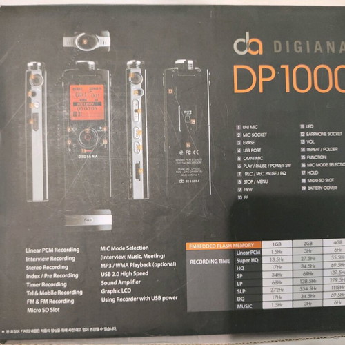 Professional voice recorder DP1000 like new with extras