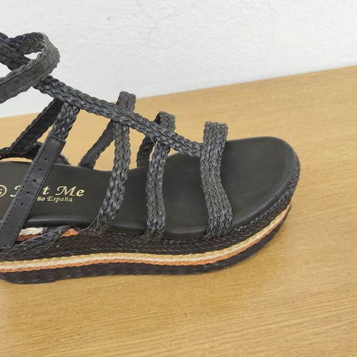 Platform sandals black size 37 with ankle strap like new