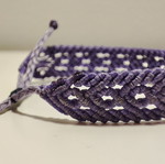Macrame bracelet new, purple, waxed thread