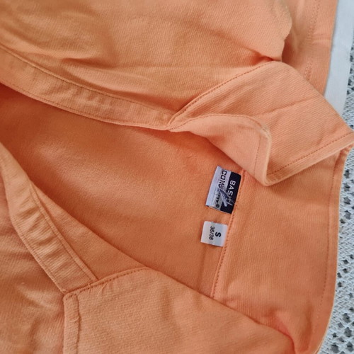 Women's set Bermuda shorts and polo T-shirt orange new