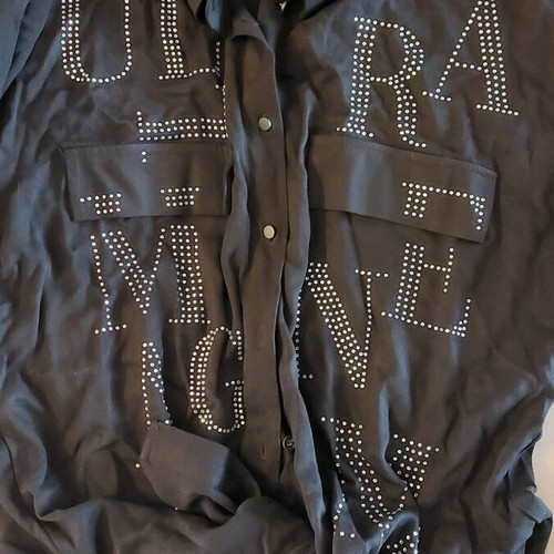 Mohito black shirt new with rhinestone letters