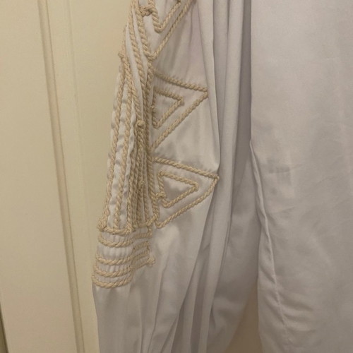 Nema blouse with buttons and beige embroidery, new