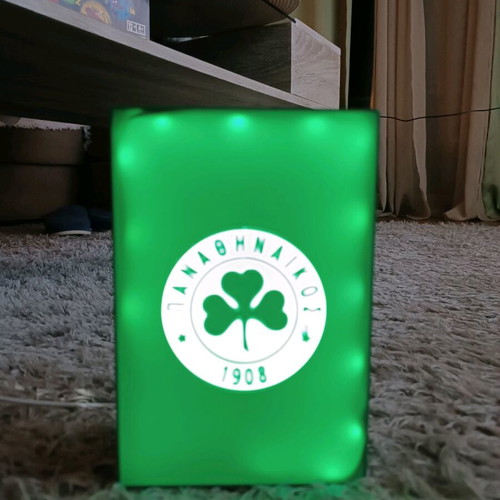 Panathinaikos LED Light New Decorative Lamp with Shamrock (17.5x11.5)