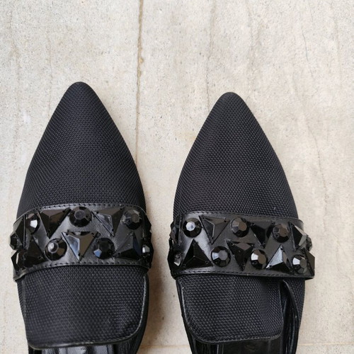 Tsakiris Mallas pointed-toe low heel slip-on mules like new size 38 black