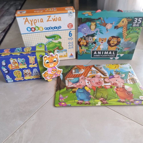 Various puzzles used with gift puzzle 3 little pigs