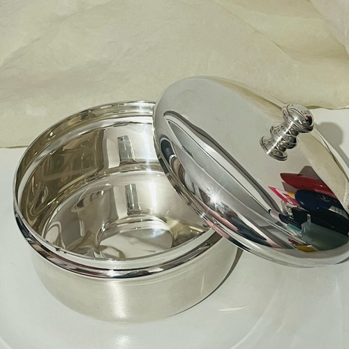 Fink Living silver-plated container used with mirror finish