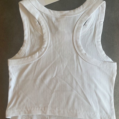 Alo ribbed crop top, white