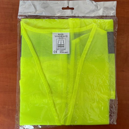 Safety vest with reflective strips new, yellow