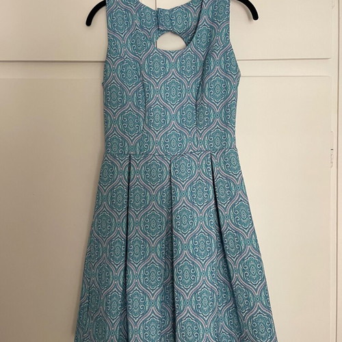 Regalinas mini dress with open back, turquoise, size M, like new