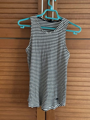 Massimo Dutti Striped Rib Top Small like new, black and white
