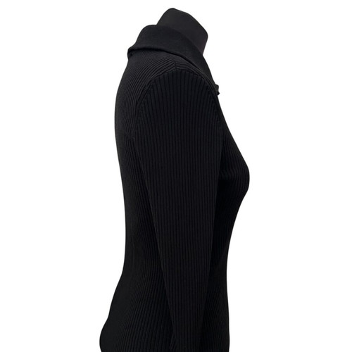 Maje Ribbed Quarter Sleeve Knit Like New, Medium, Black