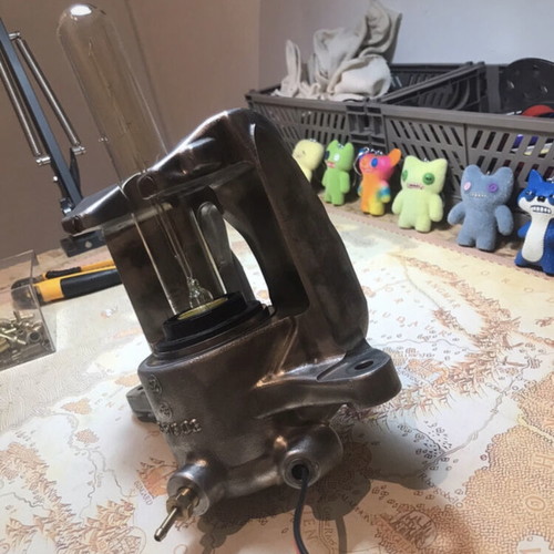 Handmade lamp like new from car parts