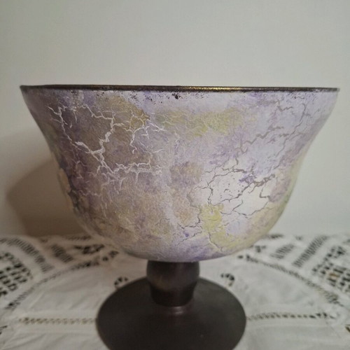 Fruit Bowl Handmade in Pale Colors with Flowers