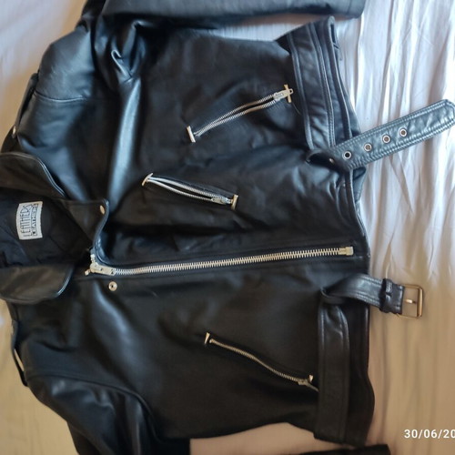 Leather Perfecto jacket black XL used vintage
