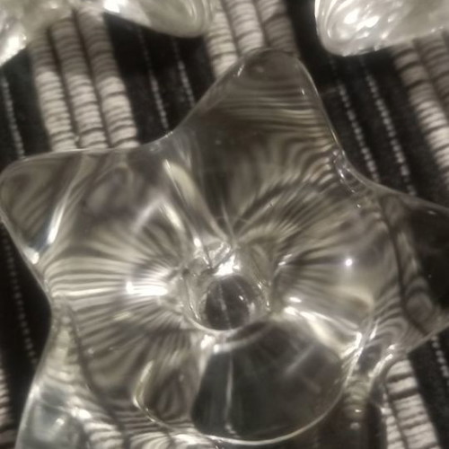 Glass star-shaped candlesticks new for thin candles