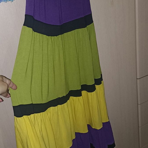 Enzzo long women's dress like new, size S-M, cotton, multicolor black