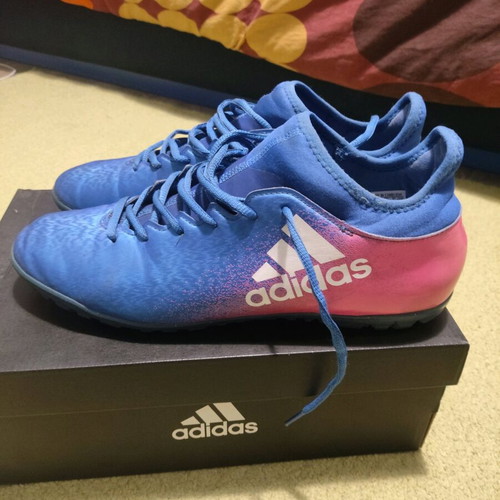 Adidas football shoes like new, blue size 45.5