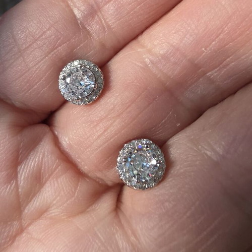 Silver 925 earrings with cubic zirconia, handmade
