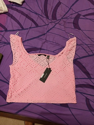 Vero Moda pink top XL new, elastic, cropped