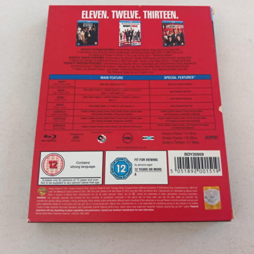 Oceans The Complete Collection Blu-ray trilogy used, subtitles