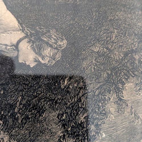 Woodcut used in frame before 1900 possibly wood engraving