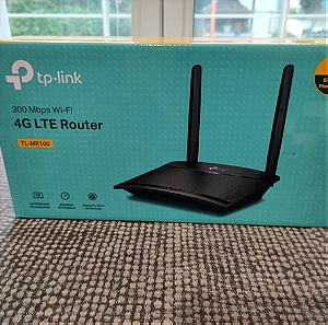 Router ρούτερ TP-LINK  TL-MR100 4G LTE 300Mbps Wi-Fi wireless ασύρματο με δυνατότητα χρήσης SIM card