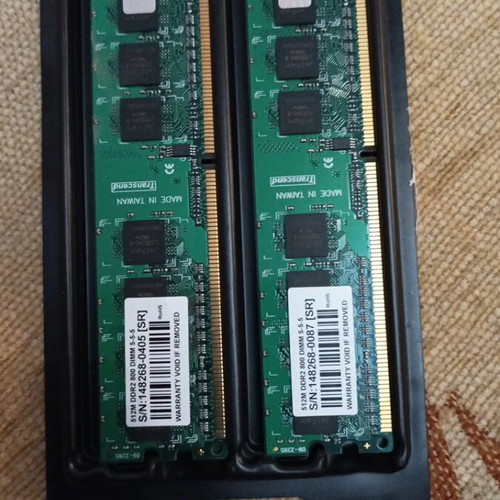Transcend computer memory 1GB 2x 512MB DDR2 800 used