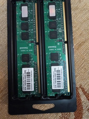 Transcend computer memory 1GB 2x 512MB DDR2 800 used