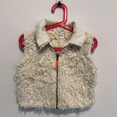 DKNY children's sleeveless fluffy vest, size 4