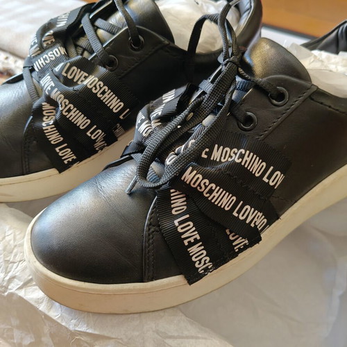 Love Moschino women's black and white sneakers like new